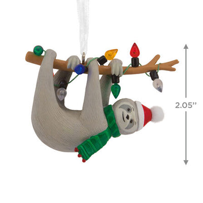 Festive Sloth on Tree Branch Hallmark Ornament