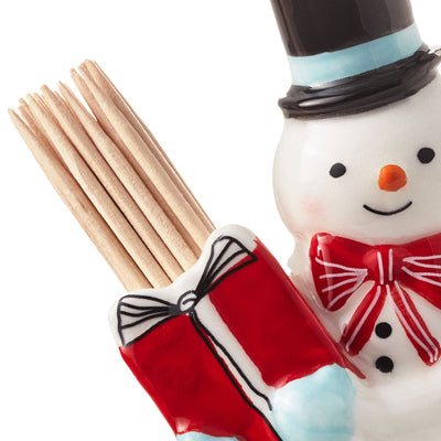 Smiling Snowman Toothpick Holder