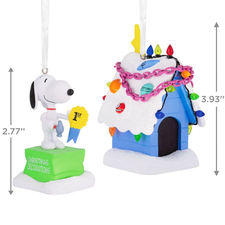 Peanuts® Snoopy and Holiday Doghouse Hallmark Ornaments, Set of 2