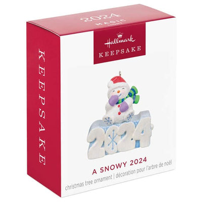 Mini A Snowy 2024 Ornament With Light, 1.3"