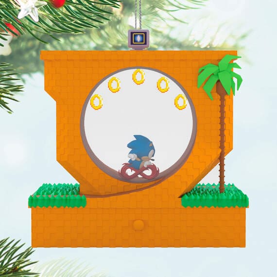 Sonic the Hedgehog™ Sonic Collecting Rings Ornament With Light, Sound and Motion