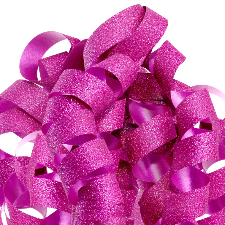 6.5" Sparkling Pink Curly Ribbon Gift Bow