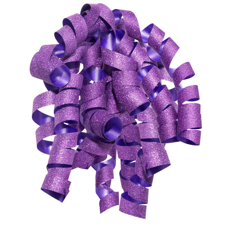 6.5" Sparkling Purple Curly Ribbon Gift Bow