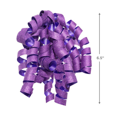 6.5" Sparkling Purple Curly Ribbon Gift Bow