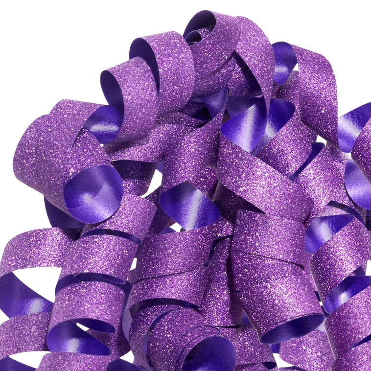 6.5" Sparkling Purple Curly Ribbon Gift Bow