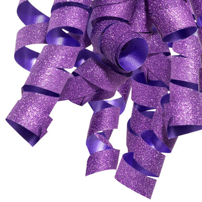 6.5" Sparkling Purple Curly Ribbon Gift Bow