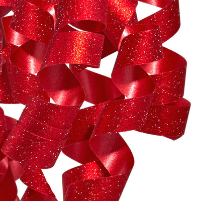 6.5" Sparkling Red Curly Ribbon Gift Bow