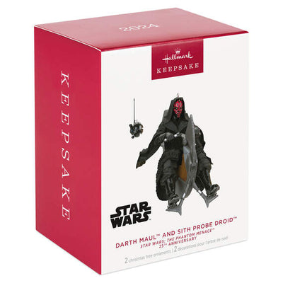 Star Wars: The Phantom Menace™ 25th Anniversary Darth Maul™ and Sith Probe Droid™ Ornaments, Set of 2