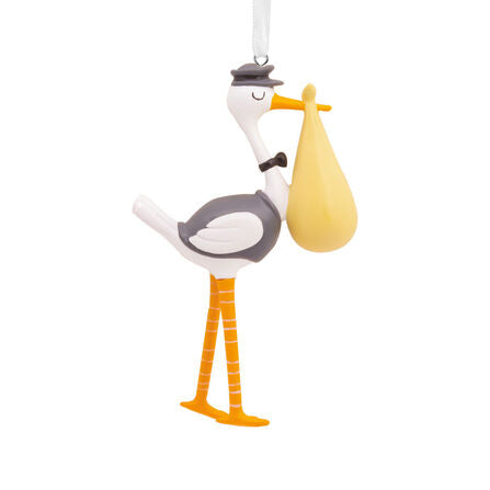 Hello Sweet Babe Stork Pregnancy Hallmark Ornament