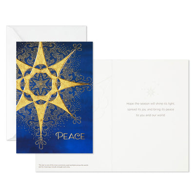 UNICEF Peace Star Boxed Christmas Cards, Pack of 20