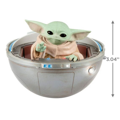 Star Wars: The Mandalorian™ Grogu™ in Hovering Pram Ornament With Light, Sound and Motion