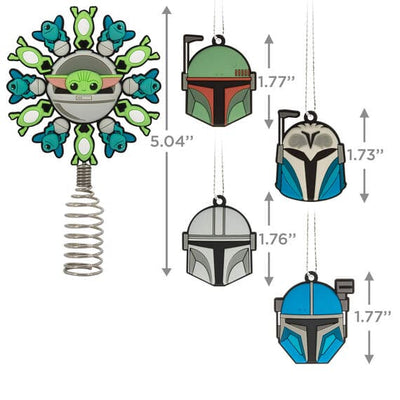 Mini Star Wars: The Mandalorian™ Tree Topper and Ornaments, Set of 5