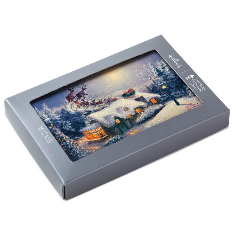 Thomas Kinkade Santa and Sleigh Boxed Christmas Cards, Pack of 16