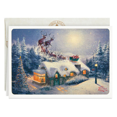 Thomas Kinkade Santa and Sleigh Boxed Christmas Cards, Pack of 16