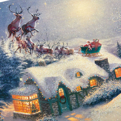 Thomas Kinkade Santa and Sleigh Boxed Christmas Cards, Pack of 16