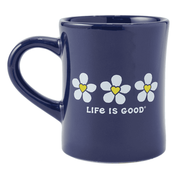 Three Heart Flowers Diner Mug