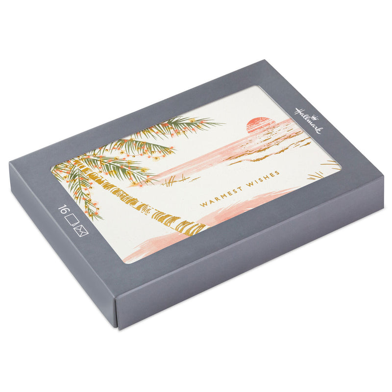 Tropical Sunset Boxed Christmas Cards, Pack of 16