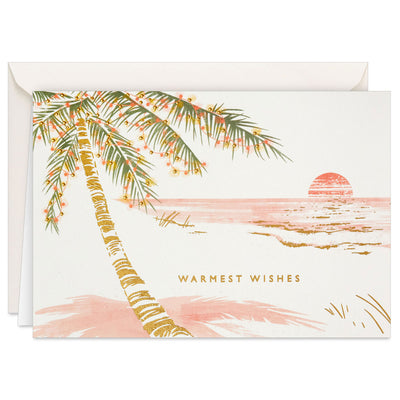 Tropical Sunset Boxed Christmas Cards, Pack of 16