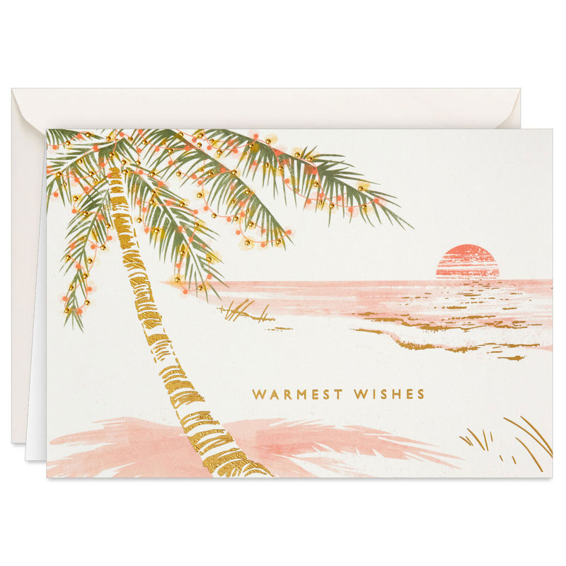 Tropical Sunset Boxed Christmas Cards, Pack of 16