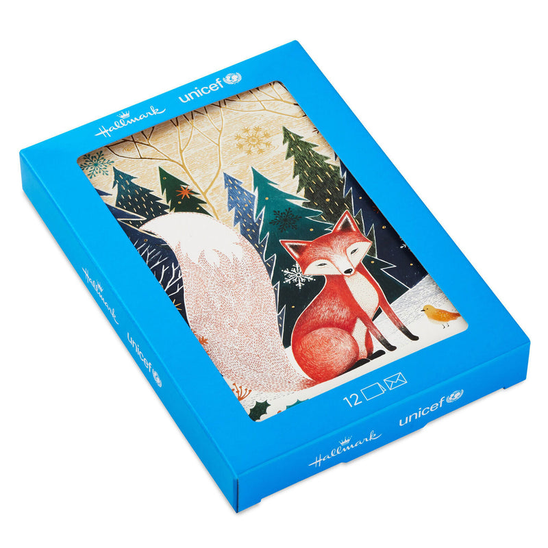 UNICEF Fox in Forest Boxed Holiday Cards, Pack of 12