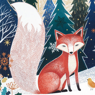 UNICEF Fox in Forest Boxed Holiday Cards, Pack of 12