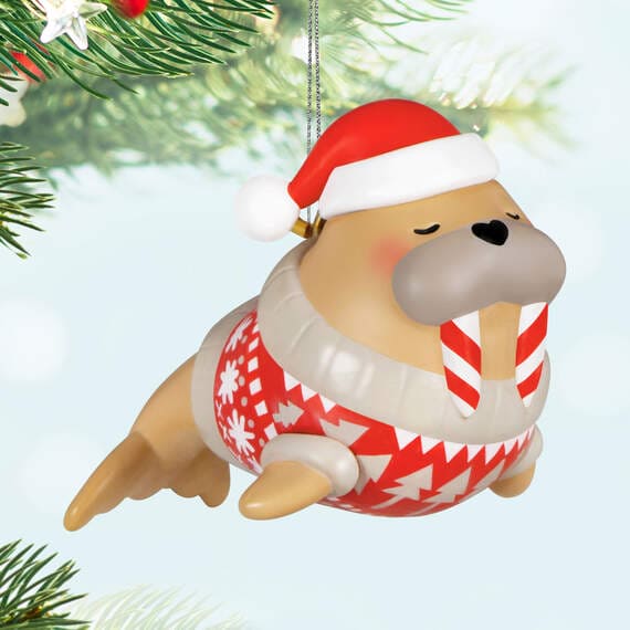 Mini Festive Flippered Friend Ornament, 0.85"