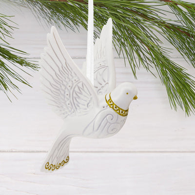 White and Gold Dove Hallmark Ornament