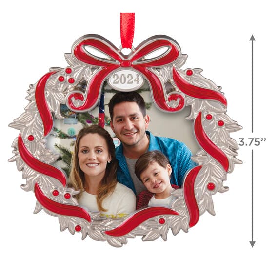 Our Family Christmas 2024 Metal Photo Frame Ornament