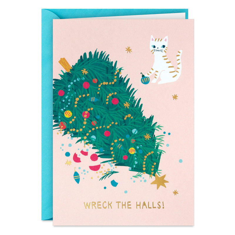 Wreck the Halls Packaged Christmas Cards, Set of 5