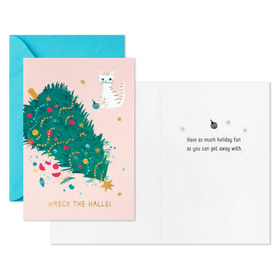 Wreck the Halls Packaged Christmas Cards, Set of 5