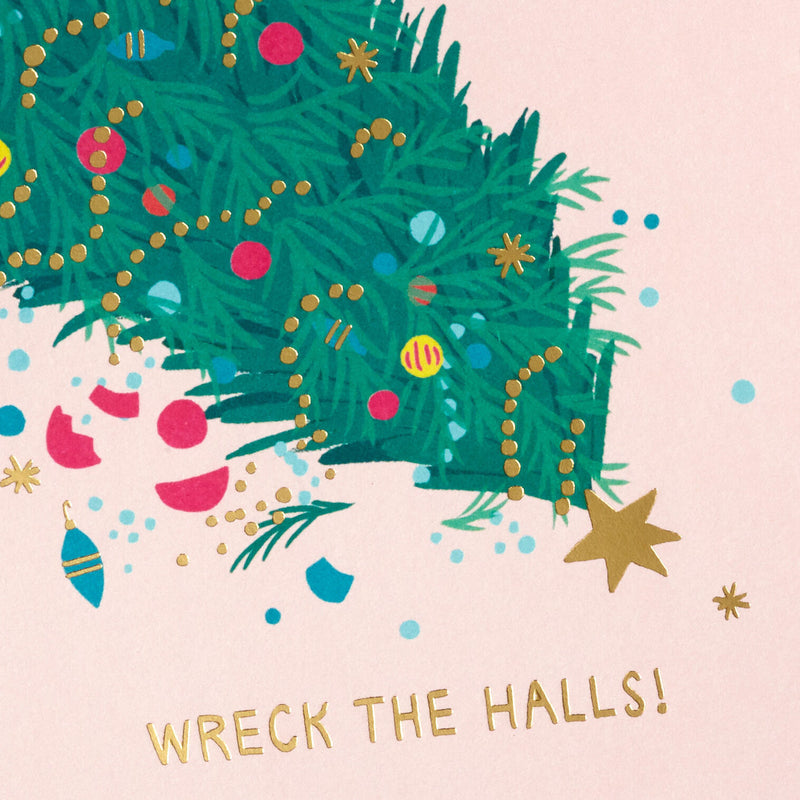 Wreck the Halls Packaged Christmas Cards, Set of 5