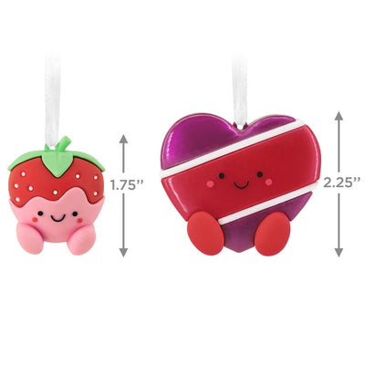 Strawberry Cream and Box of Chocolates Magnetic Hallmark Ornaments, Set of 2