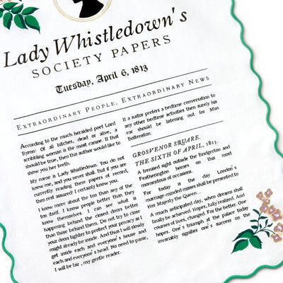 Bridgerton Lady Whistledown's Society Papers Tea Towel, 18x26