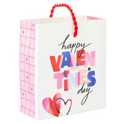 4.6" Happy Valentine's Day on White Gift Card Holder Mini Bag