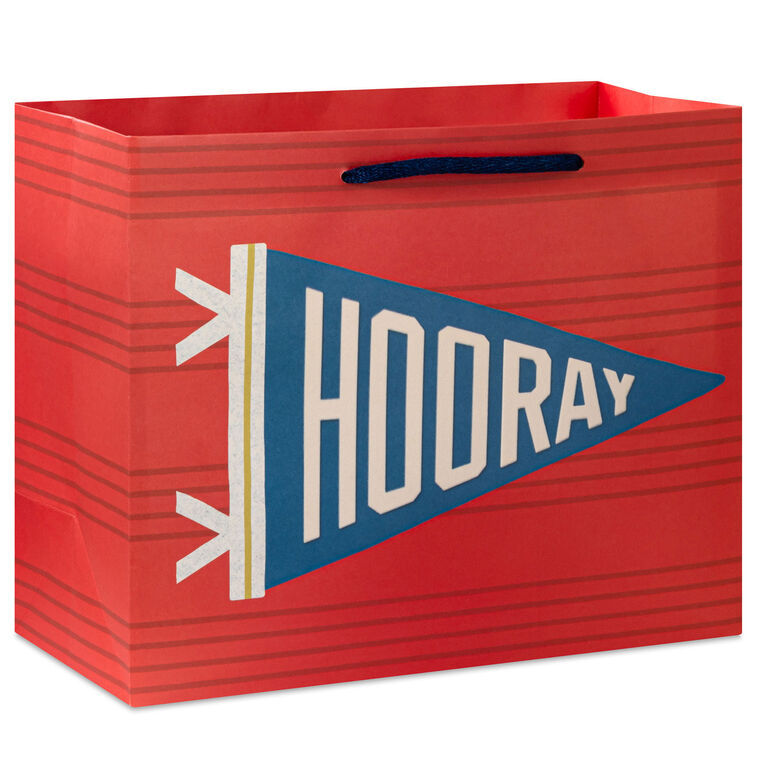 7.7" Hooray Pennant Medium Horizontal Gift Bag