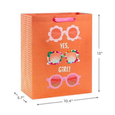 13" Fun Sunnies on Orange Large Gift Bag