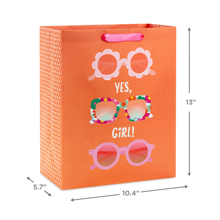 13" Fun Sunnies on Orange Large Gift Bag