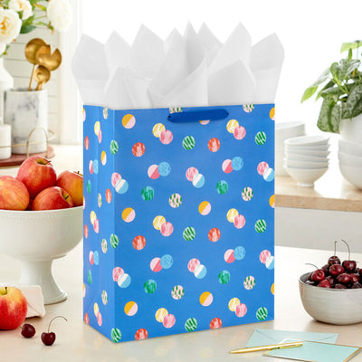 15.5" Playful Dots on Blue Extra-Large Gift Bag