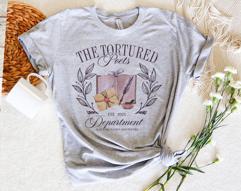 The Tortured Poets Department - Taylor Inspired T-Shirt (Gray)