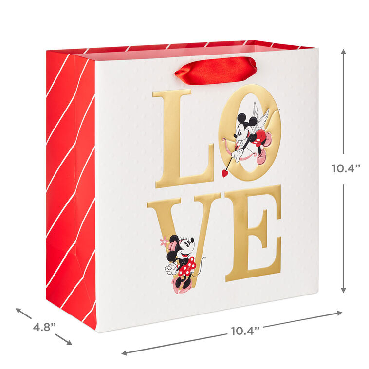 10.4" Disney Mickey and Minnie Love Large Square Gift Bag