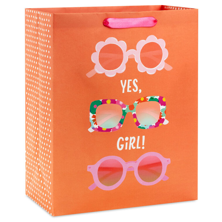 13" Fun Sunnies on Orange Large Gift Bag