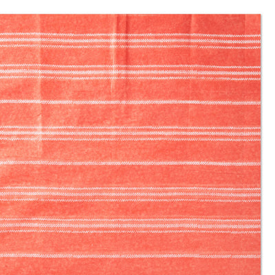 White Stripes on Coral Tissue Paper, 6 sheets