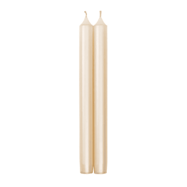 Straight Taper 10" Candles in Ivory Pearlescent - 2 Candles Per Package