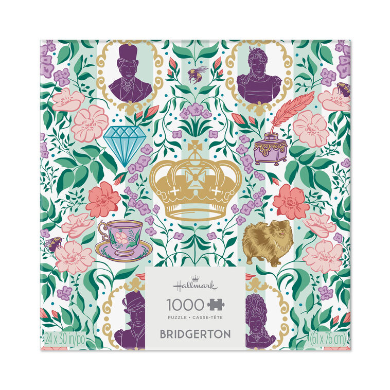 Bridgerton Ton Silhouettes on Floral 1000-Piece Jigsaw Puzzle