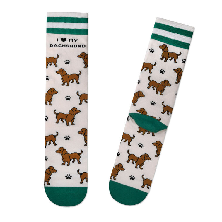 I Love My Dachshund Crew Socks