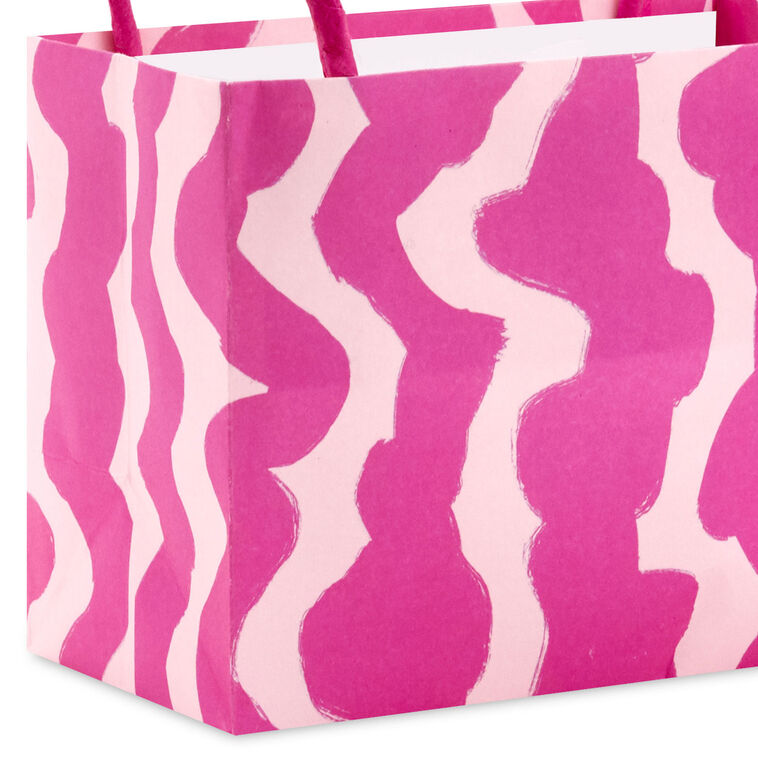 4" Patterned Pink Mini Horizontal Gift Bag Bundle