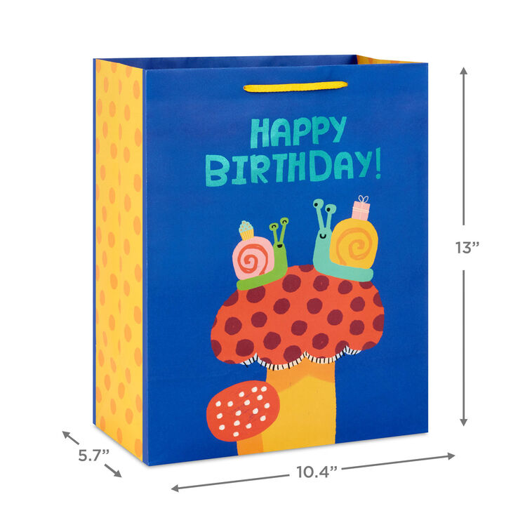 13" Happy Snails Large Birthday Gift Bag