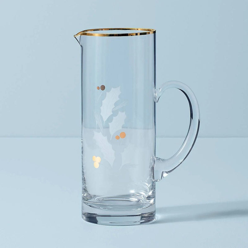 Holiday Gold Glass Pitcher