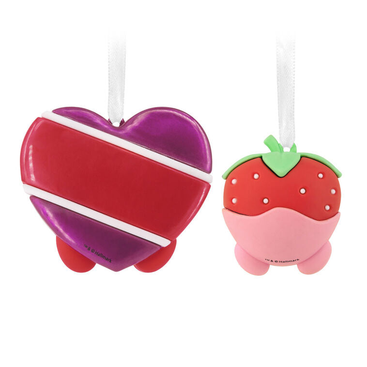 Strawberry Cream and Box of Chocolates Magnetic Hallmark Ornaments, Set of 2