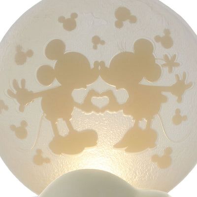 Disney Mickey Mouse and Minnie Mouse Moon Figurine With Light